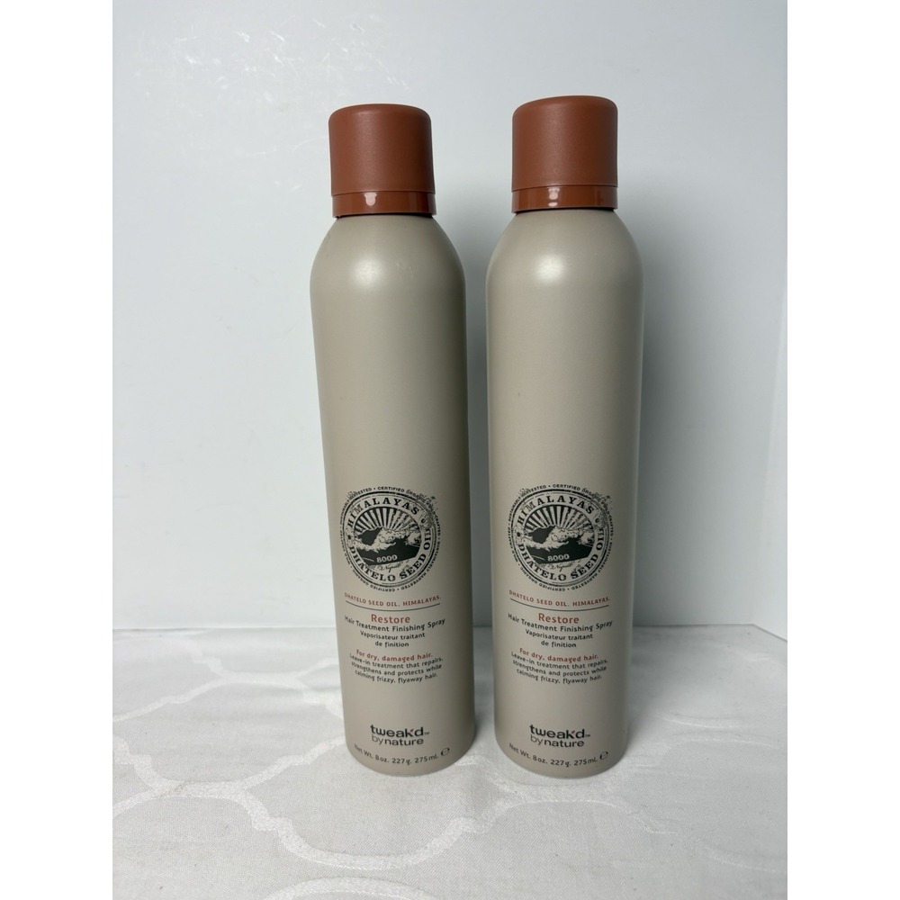 2 Tweak'd by Nature Restore Treatment Finishing Spray 8 oz Dry Damaged Hair READ